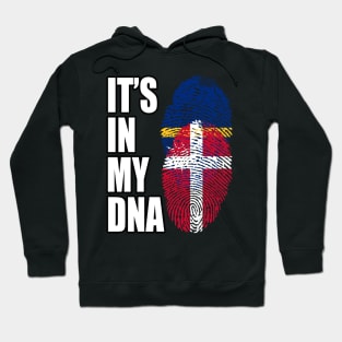 Danish And Nauruan Mix DNA Flag Heritage Hoodie